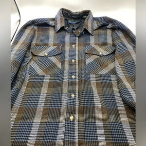 Men's CLAYBROOKE OUTDOORS Medium Plaid Flannel Button Long Sleeve MADE IN UKRAIN